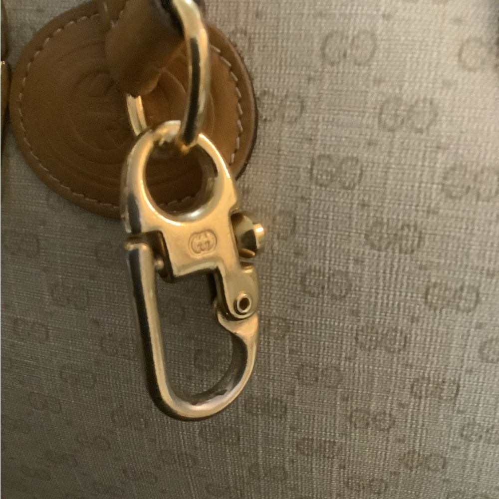Gucci vintage authentic Cream and Tan Monogram GG Satchel with Leather Trim - Picture 8 of 12